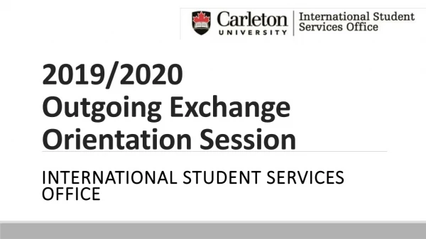 2019/2020 Outgoing Exchange Orientation Session