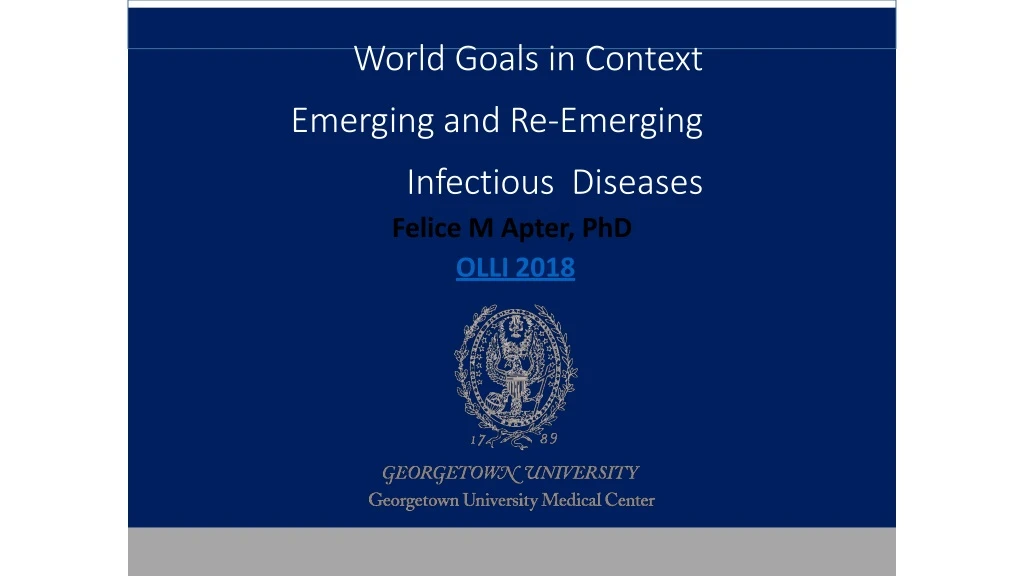 world goals in context emerging and re emerging infectious diseases
