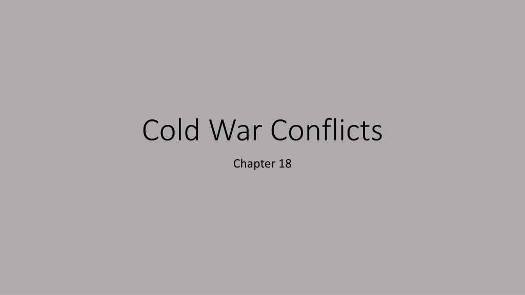 cold war conflicts