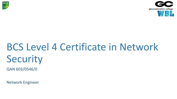 BCS Level 4 Certificate in Network Security