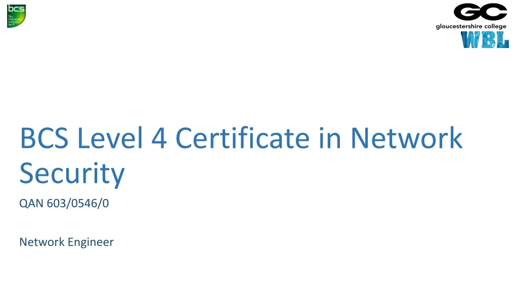 bcs level 4 certificate in network security