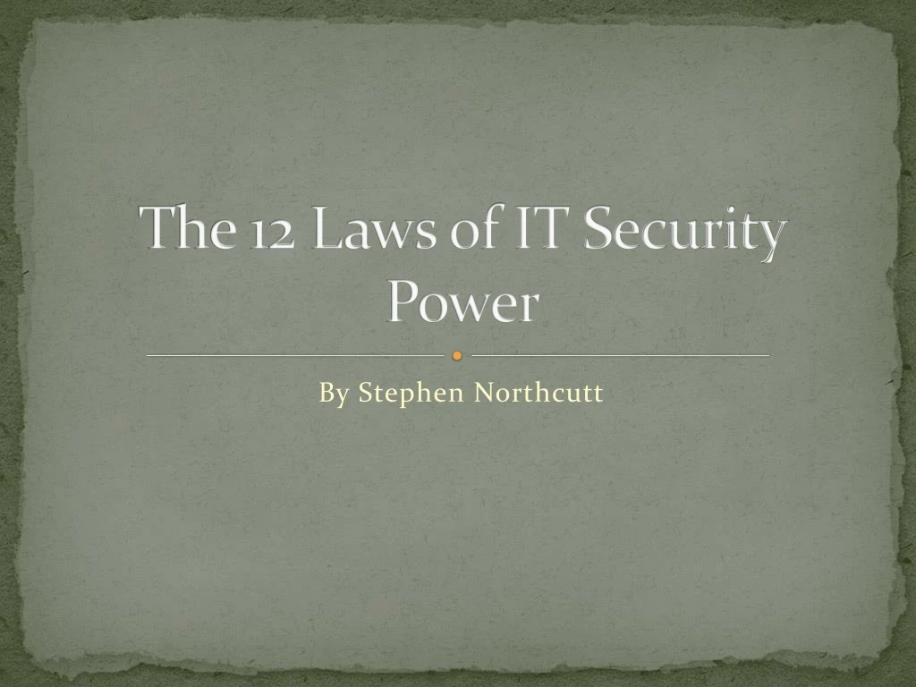 the 12 laws of it security power