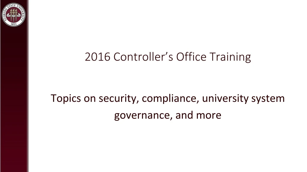 2016 controller s office training