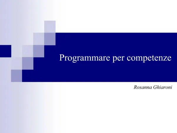 Programmare per competenze