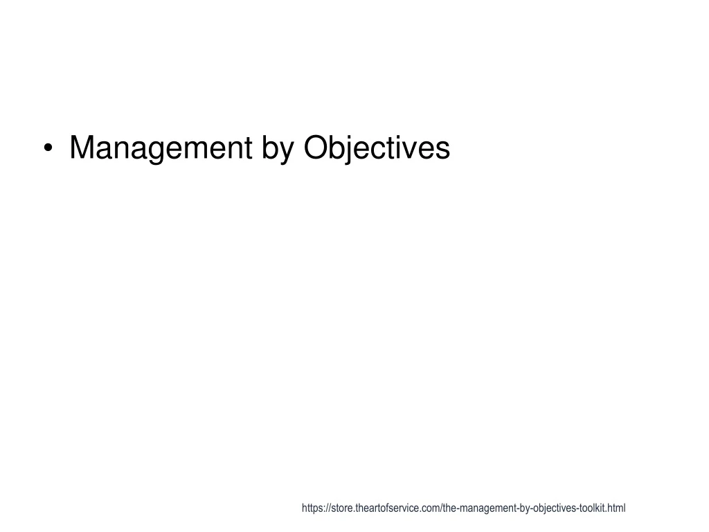 management by objectives