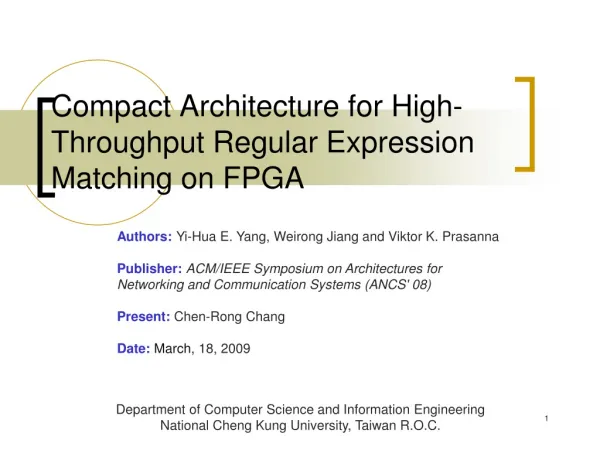 Compact Architecture for High-Throughput Regular Expression Matching on FPGA