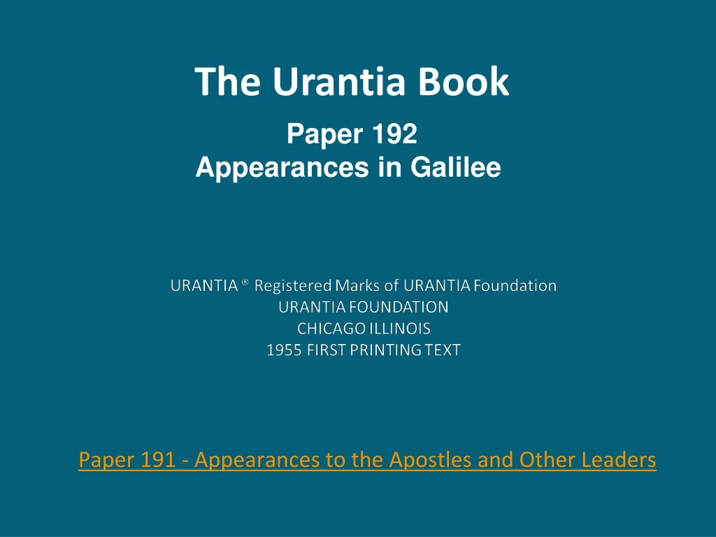 the urantia book