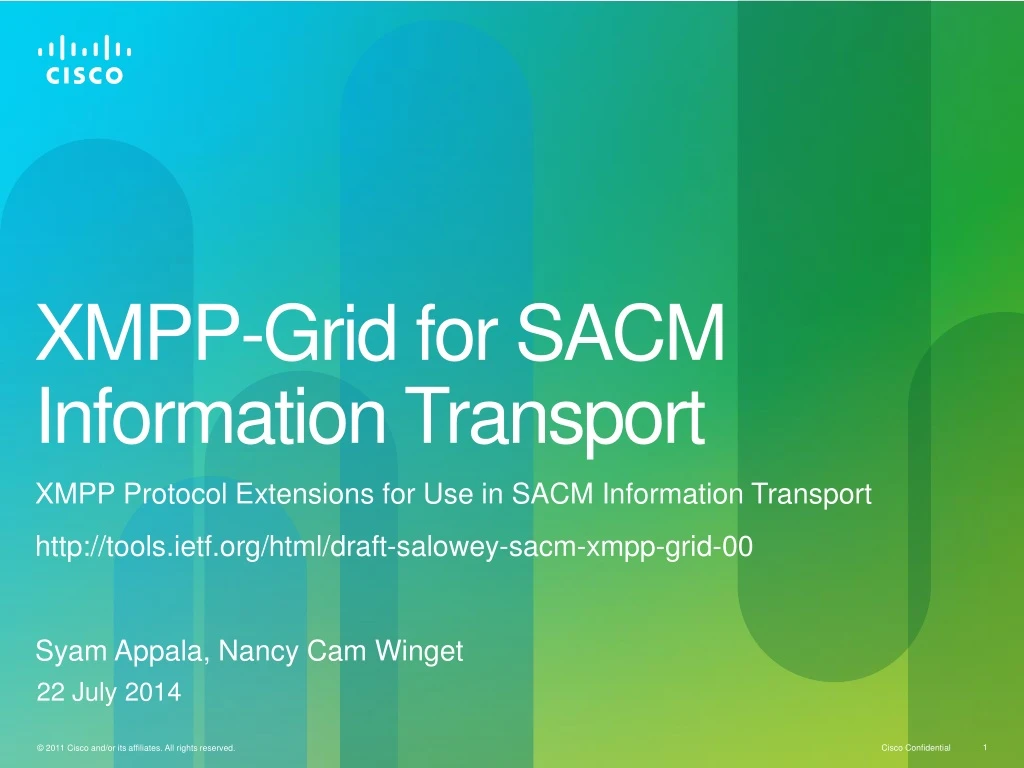 xmpp grid for sacm information transport