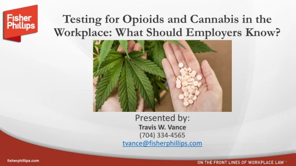 Testing for Opioids and Cannabis in the Workplace: What Should Employers Know?