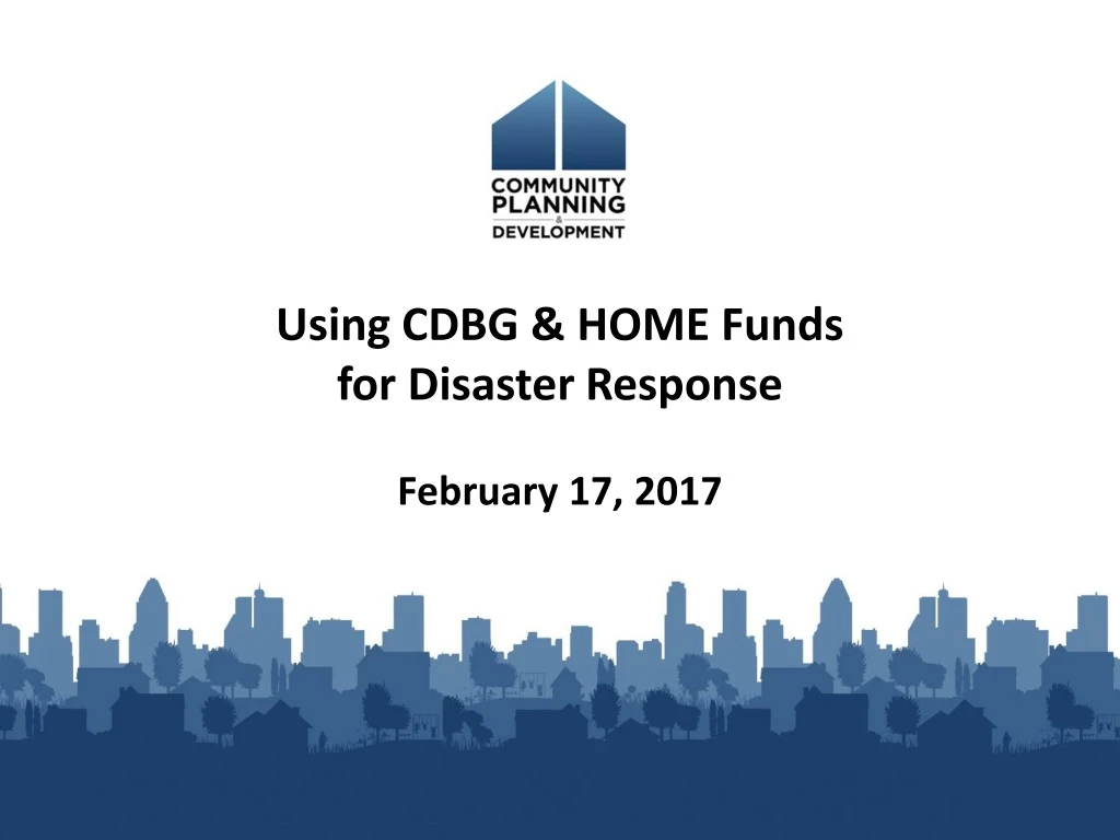 using cdbg home funds for disaster response