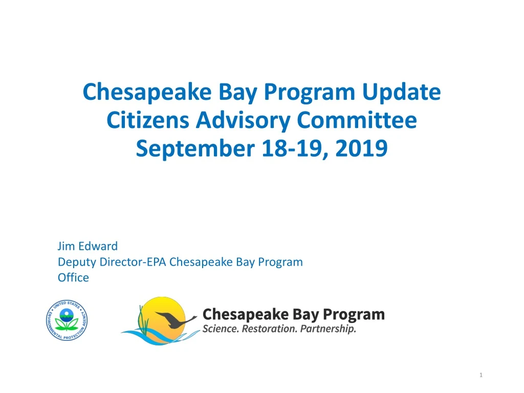 chesapeake bay program update citizens advisory committee september 18 19 2019