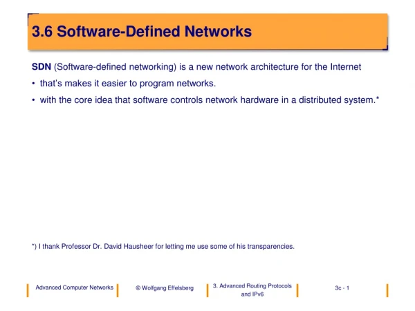 3.6 Software-Defined Networks