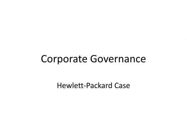 Corporate Governance