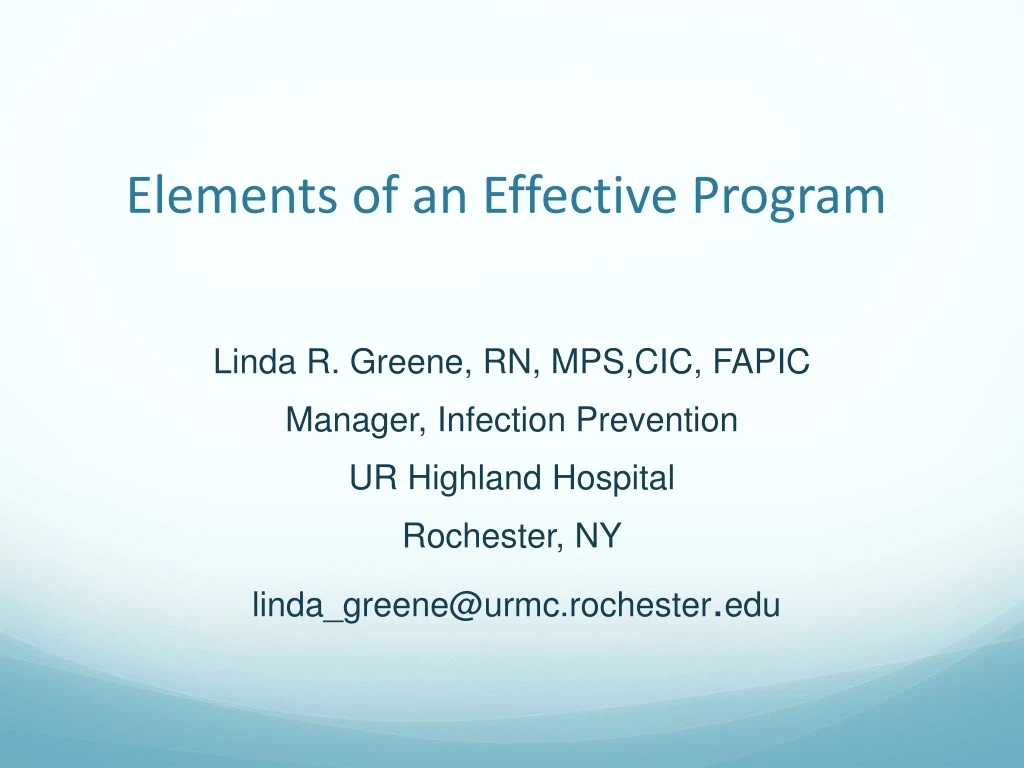 elements of an effective program