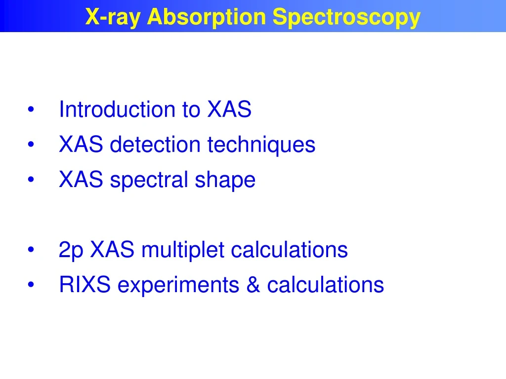 x ray absorption spectroscopy