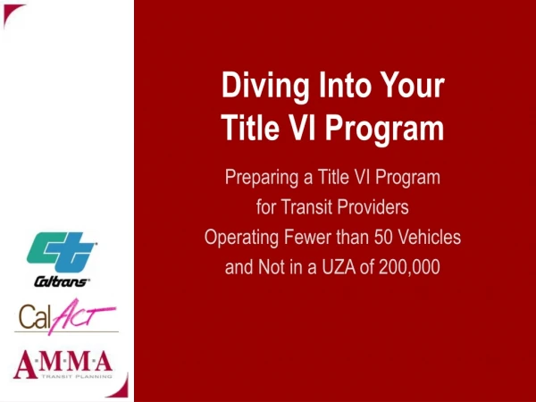 Diving Into Your Title VI Program