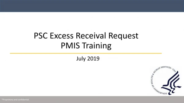 PSC Excess Receival Request PMIS Training