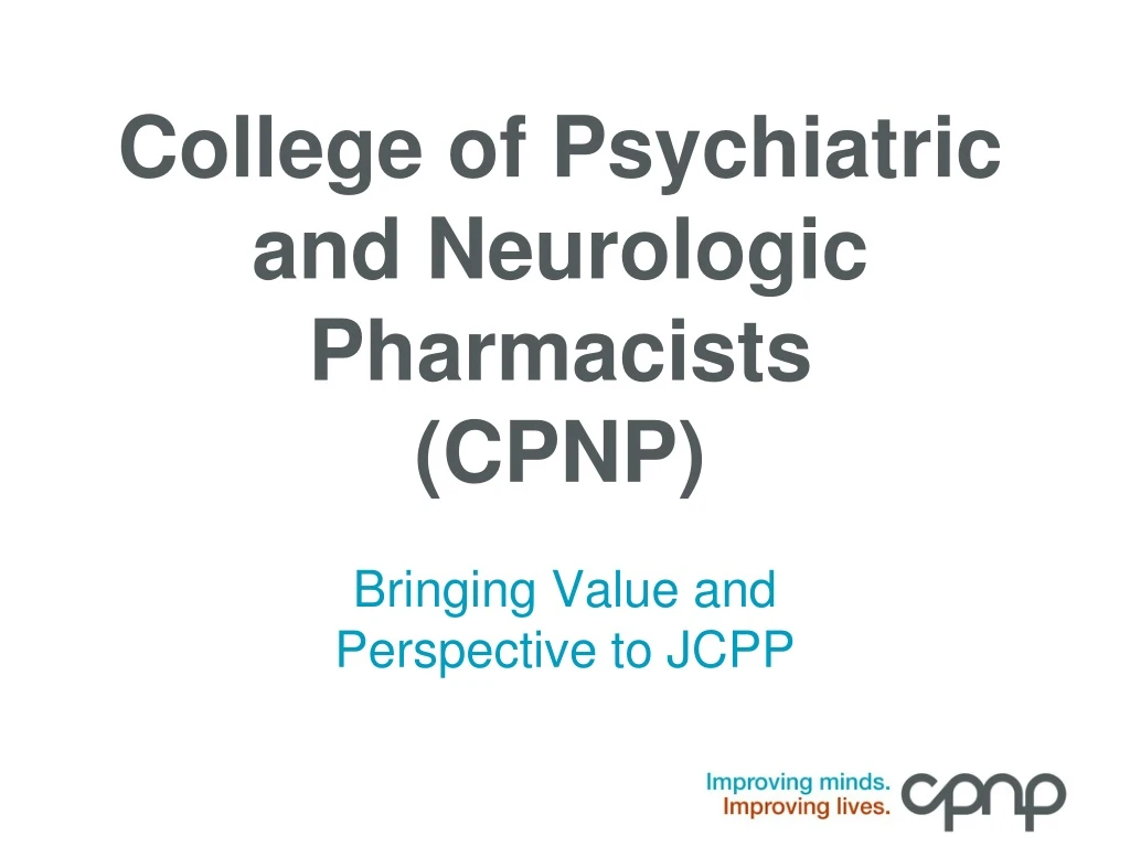 college of psychiatric and neurologic pharmacists cpnp