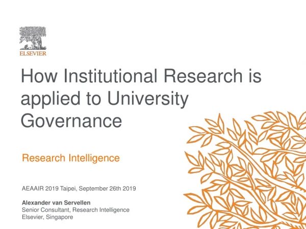 How Institutional Research is applied to University Governance