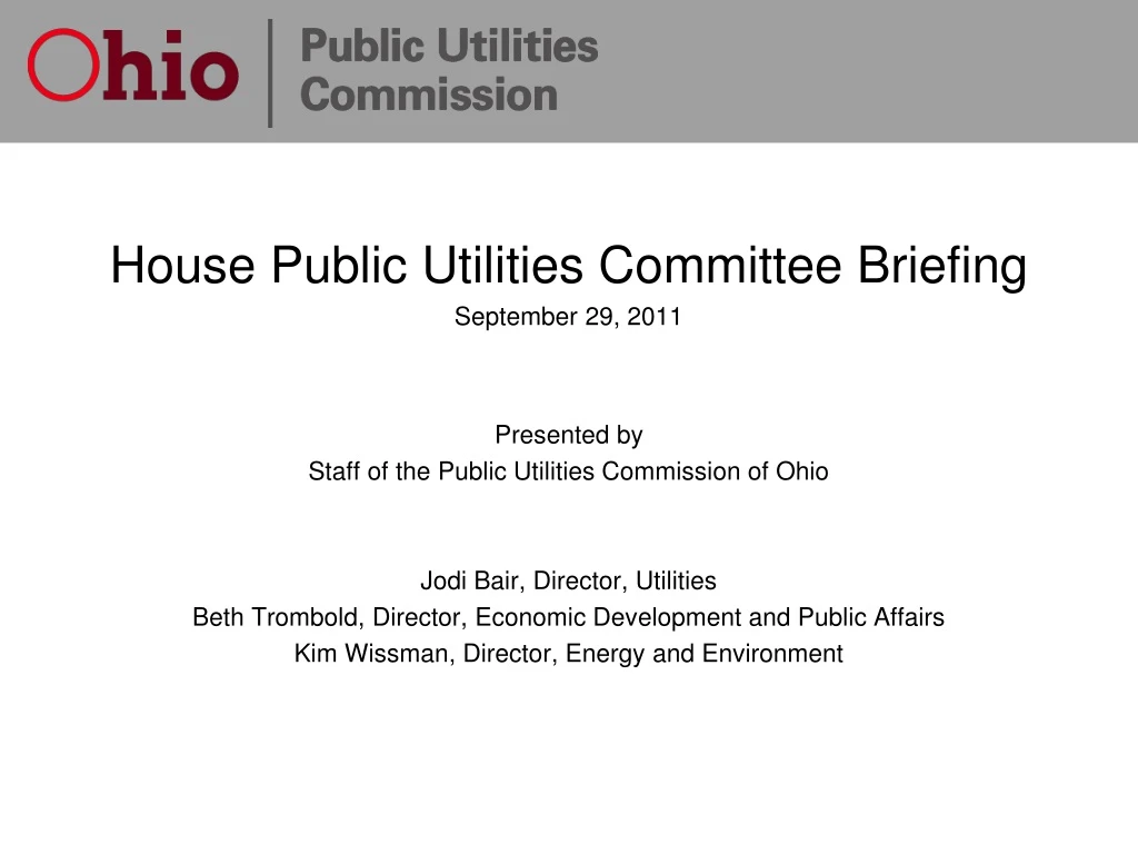 house public utilities committee briefing