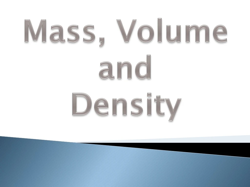 mass volume and density