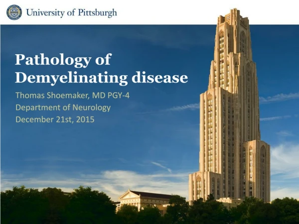 Thomas Shoemaker, MD PGY-4 Department of Neurology December 21st, 2015