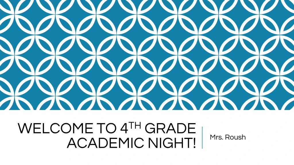 welcome to 4 th grade academic night