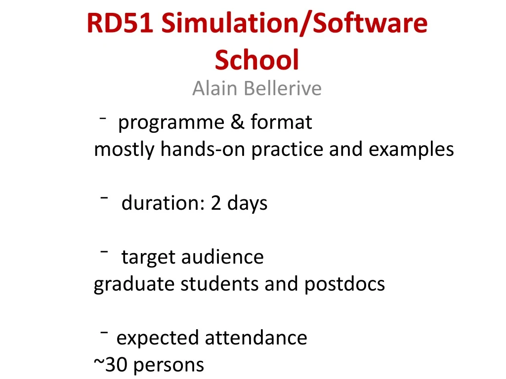rd51 simulation software school