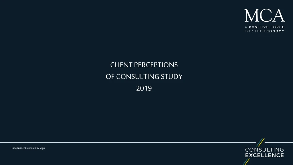 c lient perceptions of consulting study 2 019