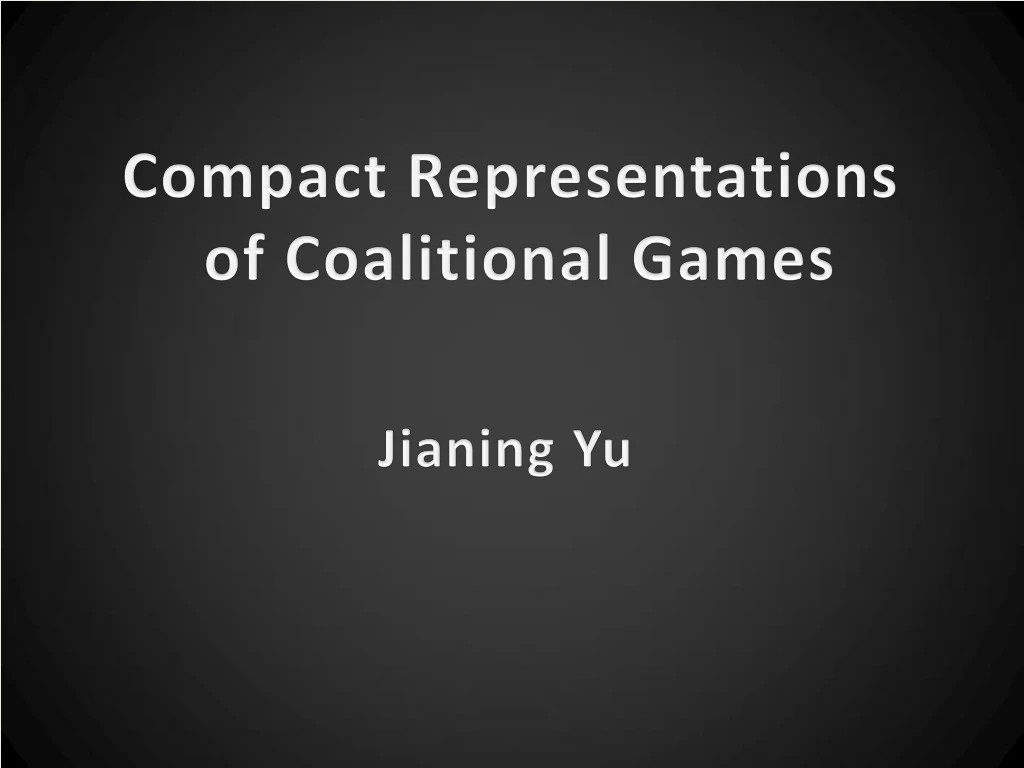 compact representations of coalitional games