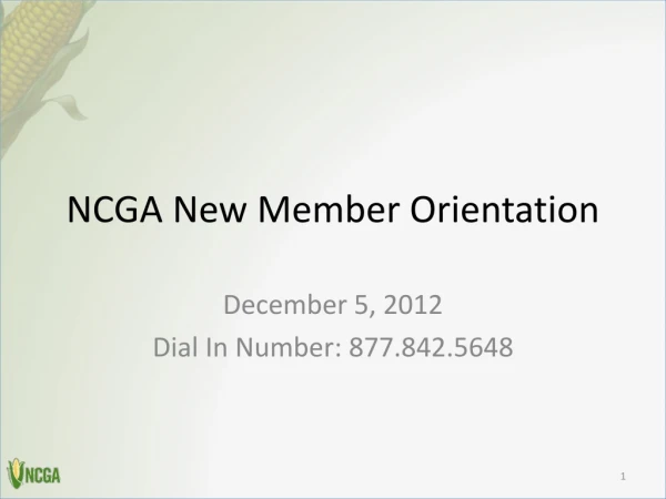 NCGA New Member Orientation