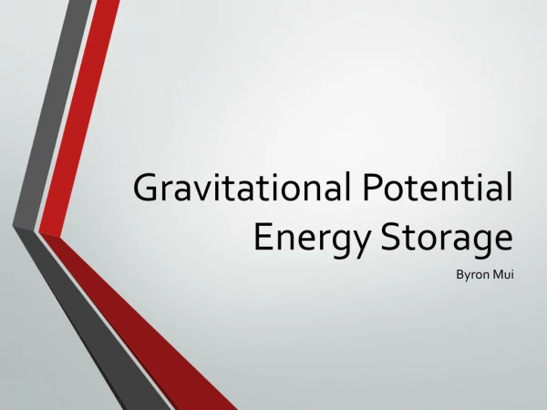 Gravitational Potential Energy Storage