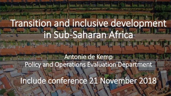 Transition and inclusive development in Sub-Saharan Africa