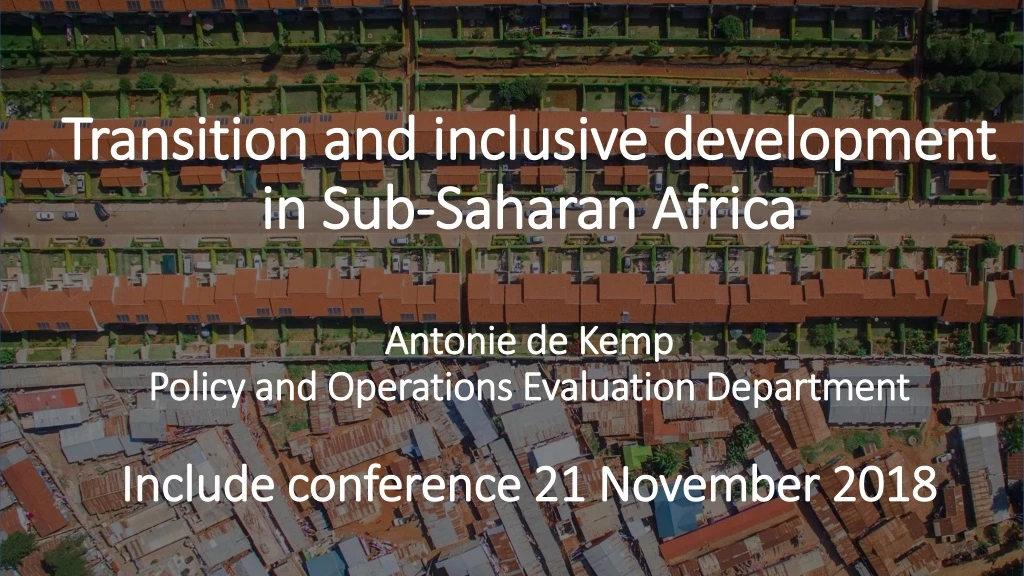 transition and inclusive development in sub saharan africa