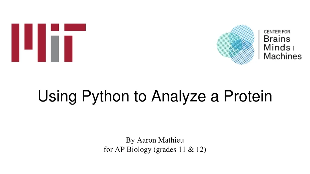 using python to analyze a protein