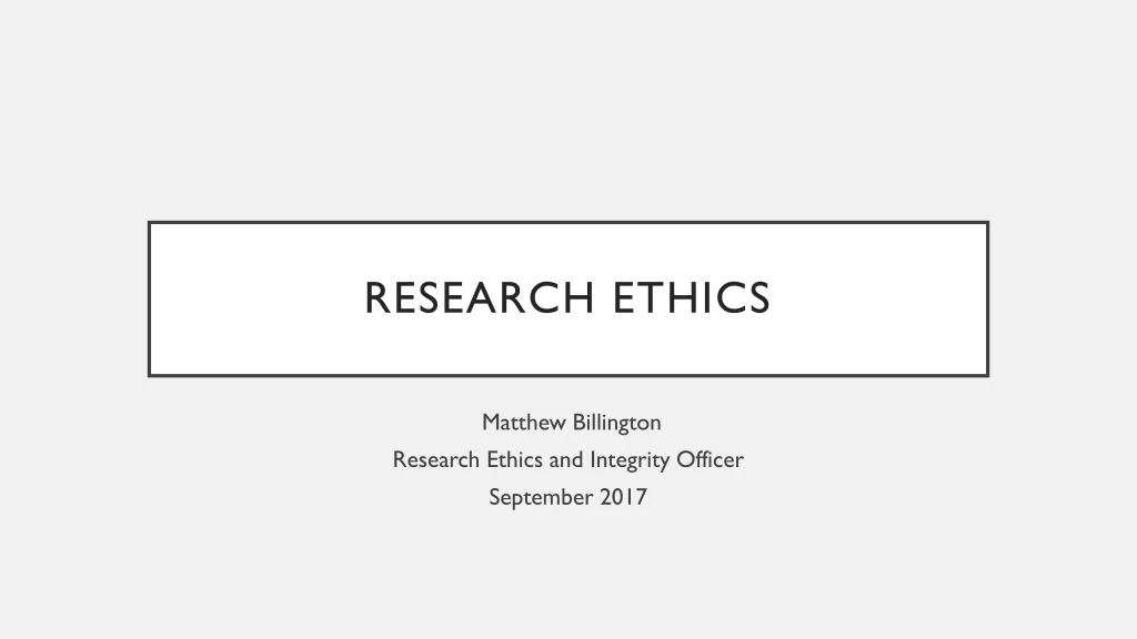 research ethics