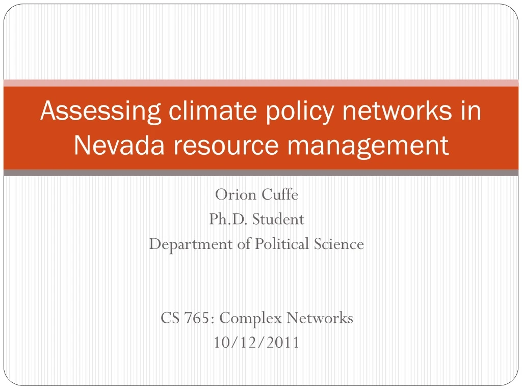 assessing climate policy networks in nevada resource management