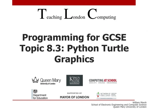 Programming for GCSE Topic 8.3: Python Turtle Graphics