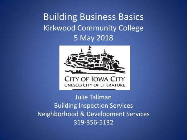 Building Business Basics Kirkwood Community College 5 May 2018