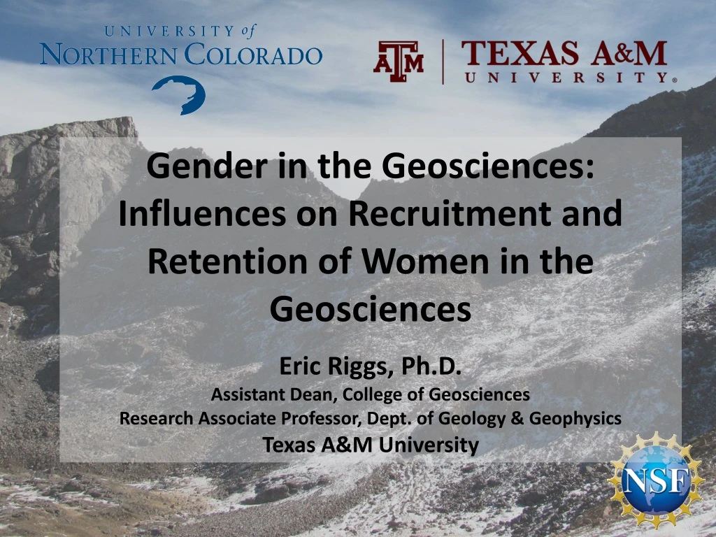 gender in the geosciences influences