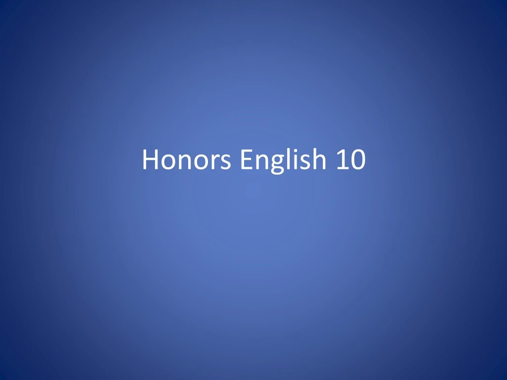 honors english 10
