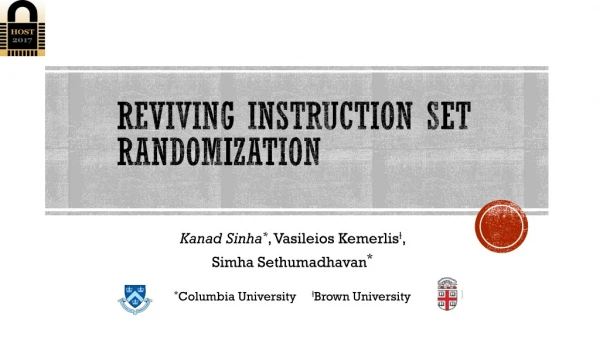 Reviving Instruction Set Randomization