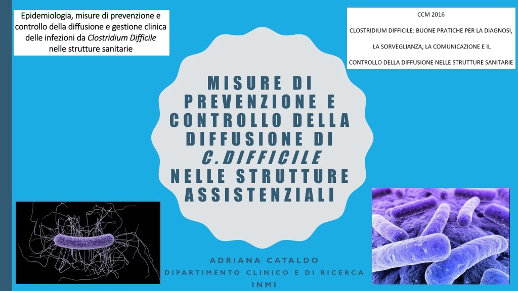 misure di prevenzione e controllo della diffusione di c difficile nelle strutture assistenziali