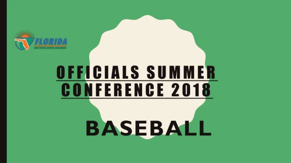 Officials Summer Conference 2018