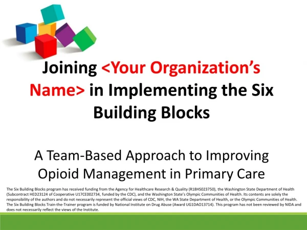 Joining &lt;Your Organization’s Name&gt; in Implementing the Six Building Blocks