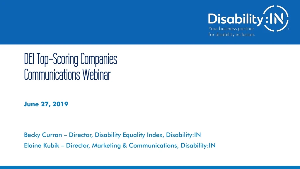 dei top scoring companies communications webinar