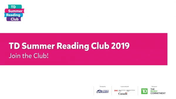 TD Summer Reading Club 2019