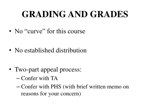 GRADING AND GRADES