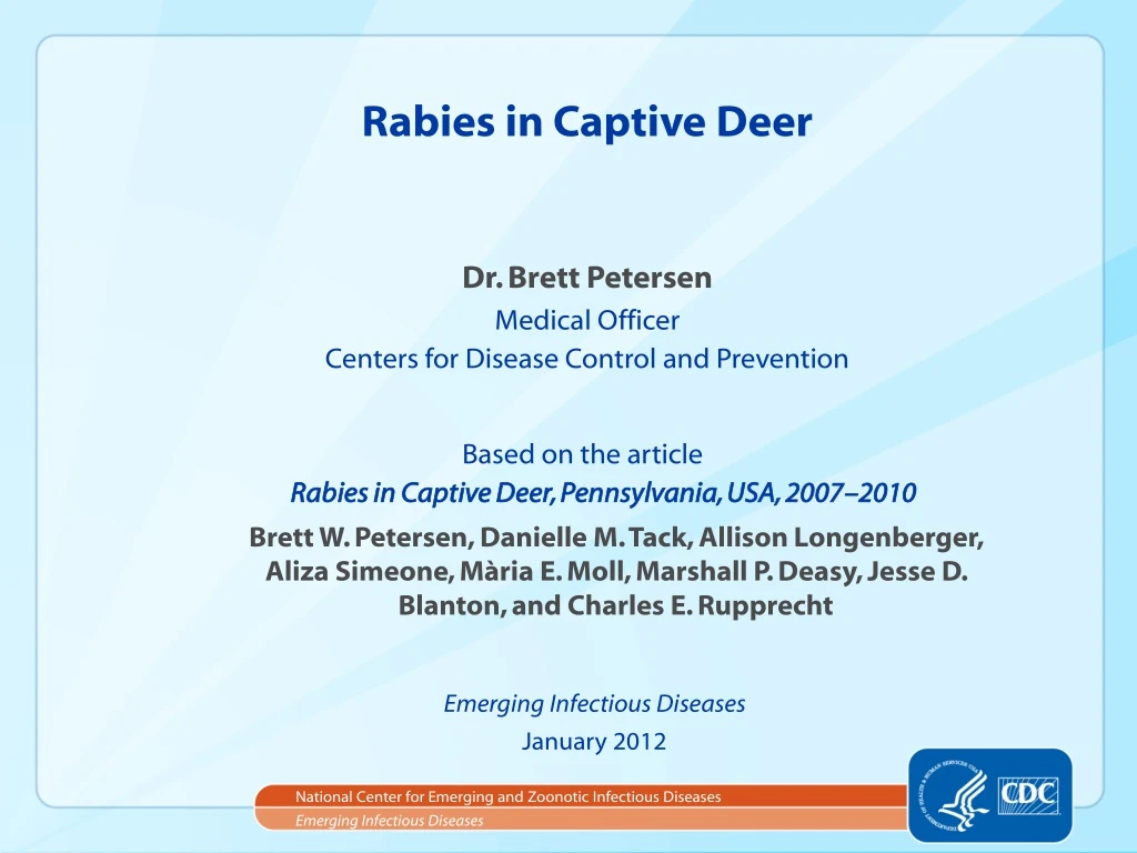 rabies in captive deer