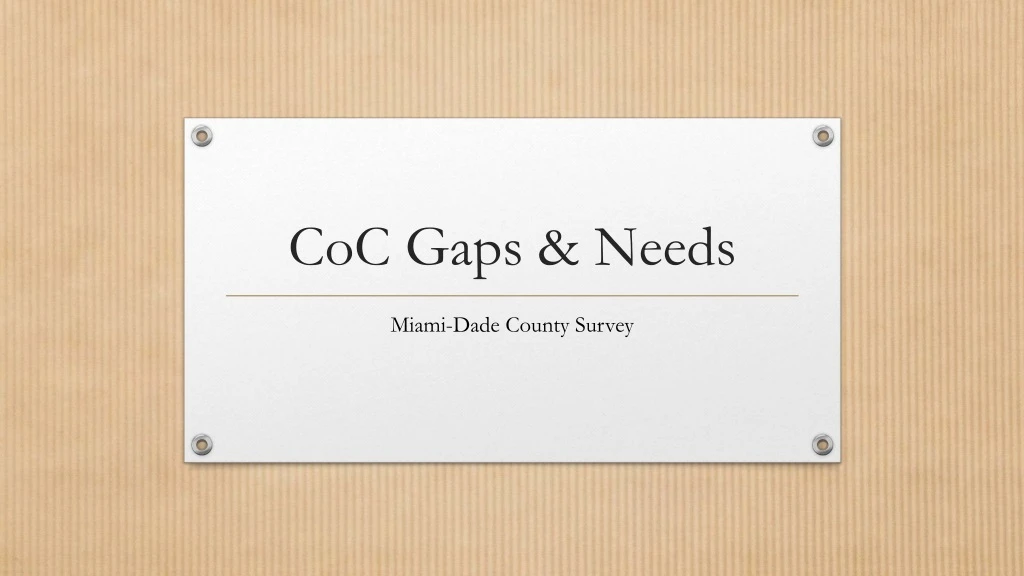 coc gaps needs